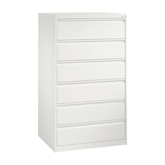 ACURADO index card cabinet, 3 track, 6 drawers, traffic white.