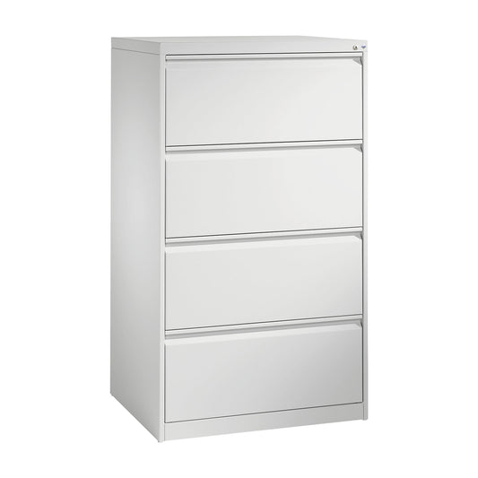 ACURADO suspension filing cabinet, zinc plated, 2 track, 4 drawers, light grey.