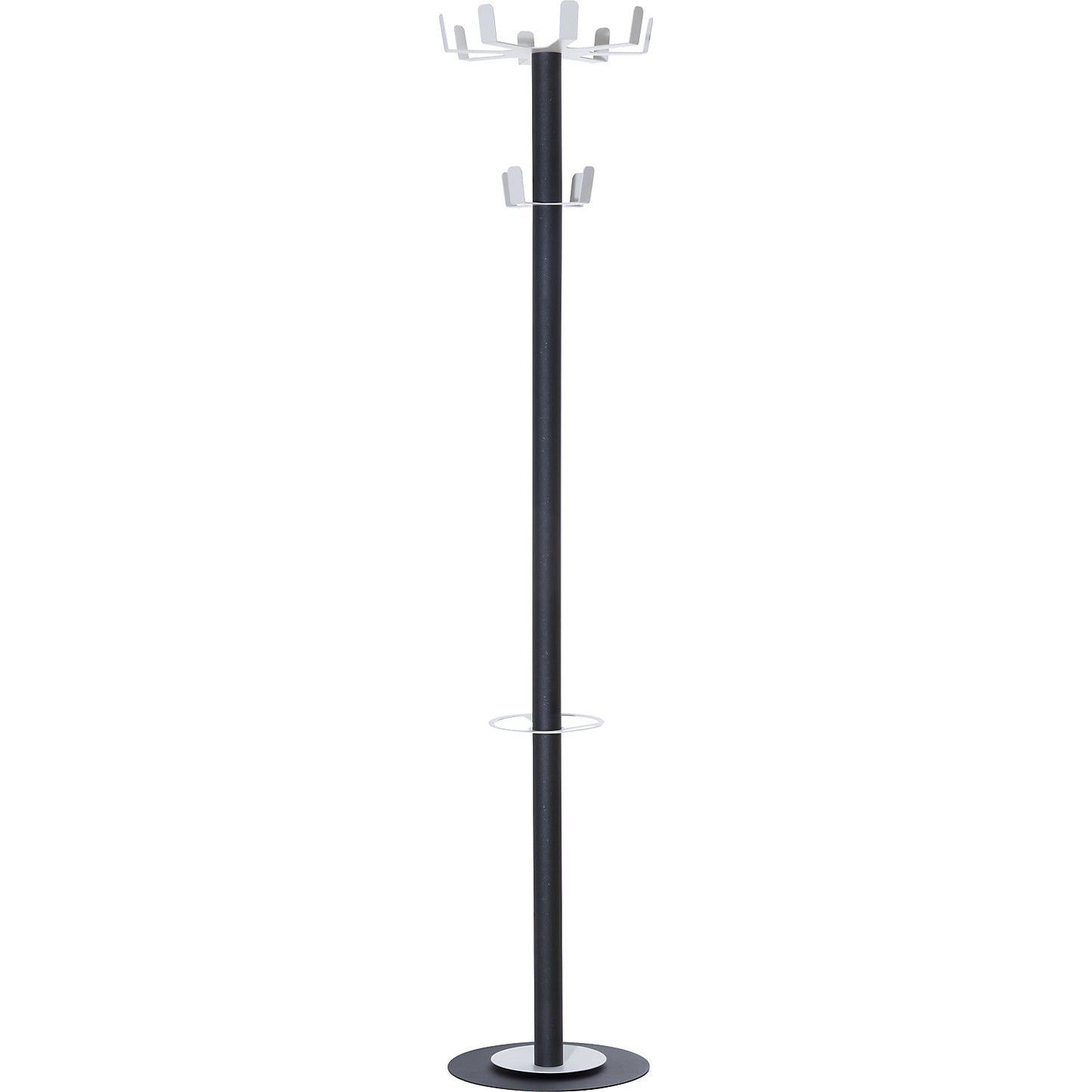 easyCloth coat stand, steel, incl. umbrella stand, model D, 12 hooks.