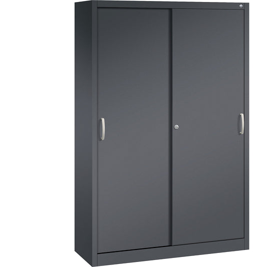 ACURADO sliding door cupboard, 4 shelves, HxWxD 1950 x 1200 x 400 mm, black grey.