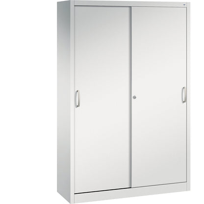 ACURADO sliding door cupboard, 4 shelves, HxWxD 1950 x 1200 x 400 mm, light grey.