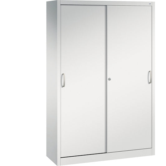 ACURADO sliding door cupboard, 4 shelves, HxWxD 1950 x 1200 x 400 mm, light grey.