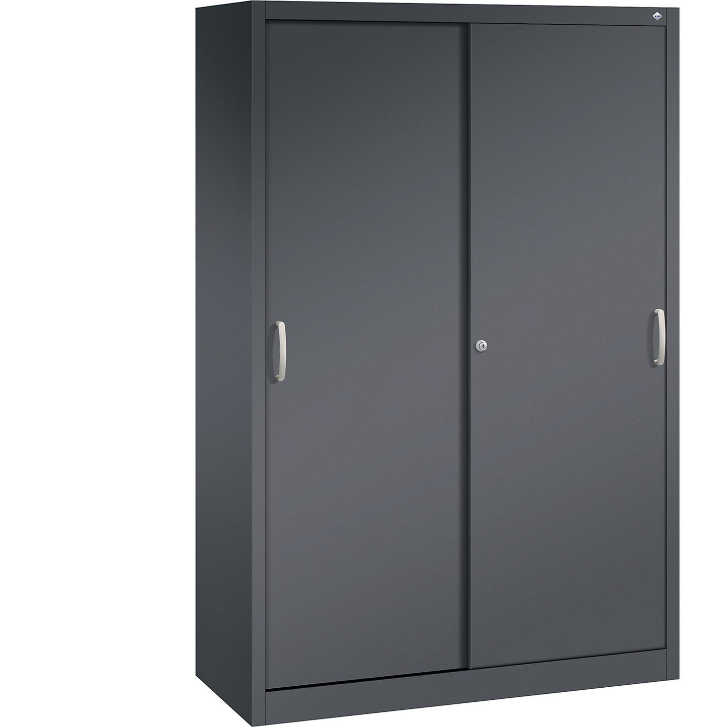 ACURADO sliding door cupboard, 4 shelves, HxWxD 1950 x 1200 x 500 mm, black grey.