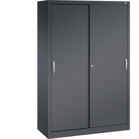 ACURADO sliding door cupboard, 4 shelves, HxWxD 1950 x 1200 x 500 mm, black grey.