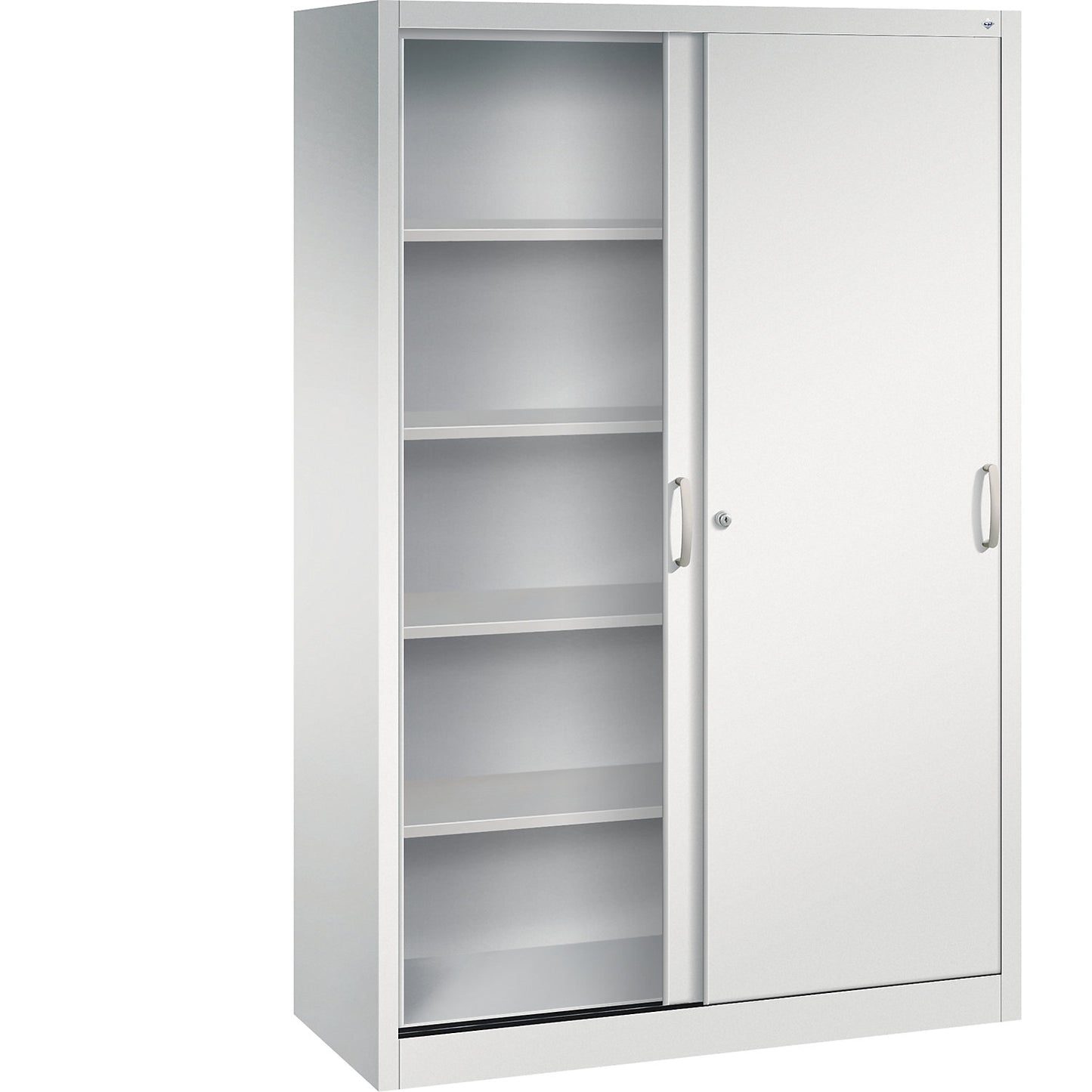 ACURADO sliding door cupboard, 4 shelves, HxWxD 1950 x 1200 x 500 mm, light grey.