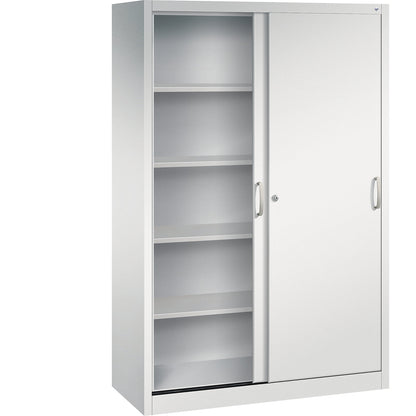 ACURADO sliding door cupboard, 4 shelves, HxWxD 1950 x 1200 x 500 mm, light grey.