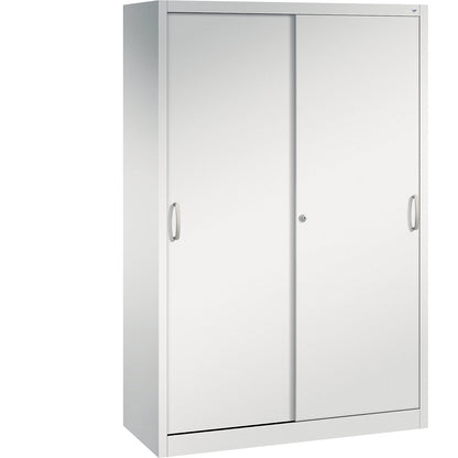 ACURADO sliding door cupboard, 4 shelves, HxWxD 1950 x 1200 x 500 mm, light grey.