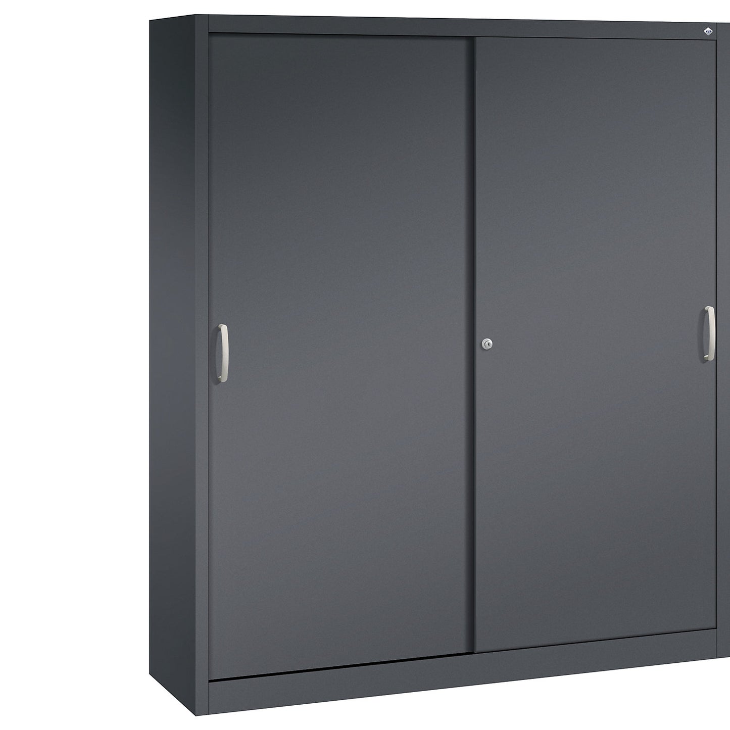 ACURADO sliding door cupboard, 8 shelves, HxWxD 1950 x 1600 x 400 mm, black grey.