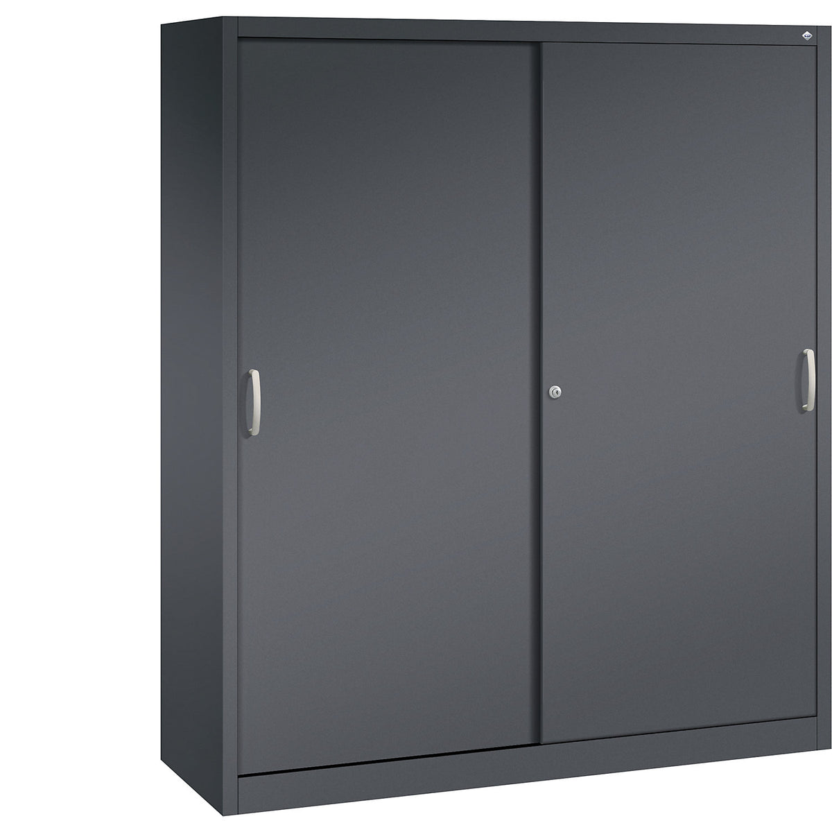 ACURADO sliding door cupboard, 8 shelves, HxWxD 1950 x 1600 x 500 mm, black grey.