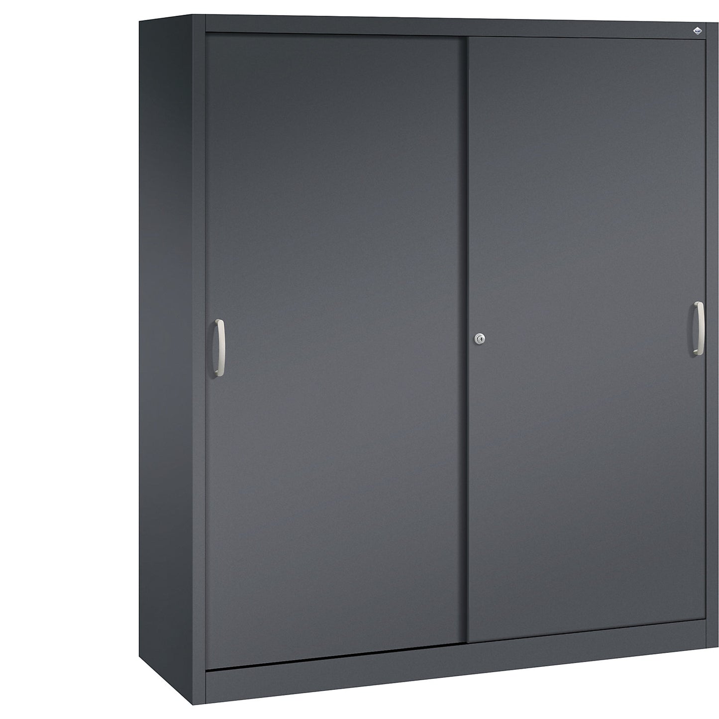 ACURADO sliding door cupboard, 8 shelves, HxWxD 1950 x 1600 x 500 mm, black grey.