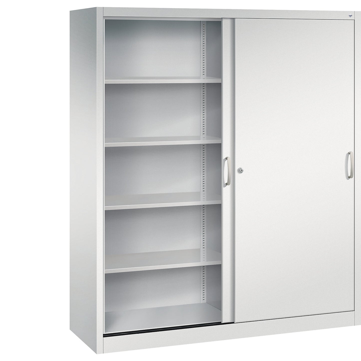 ACURADO sliding door cupboard, 8 shelves, HxWxD 1950 x 1600 x 500 mm, light grey.