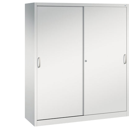 ACURADO sliding door cupboard, 8 shelves, HxWxD 1950 x 1600 x 500 mm, light grey.