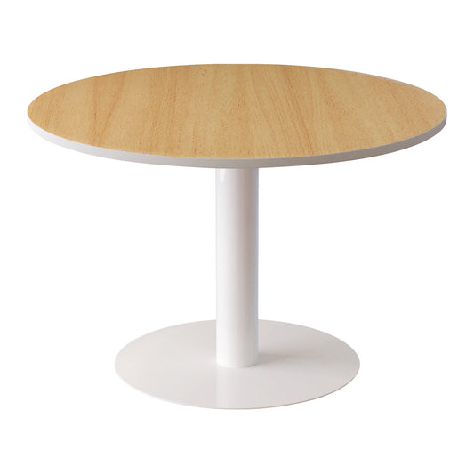 Conference table, Ø 1150 mm, 750 mm high, beech finish.