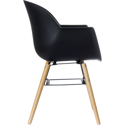 WISEMAN chair, with seat cushions, pack of 2, black.