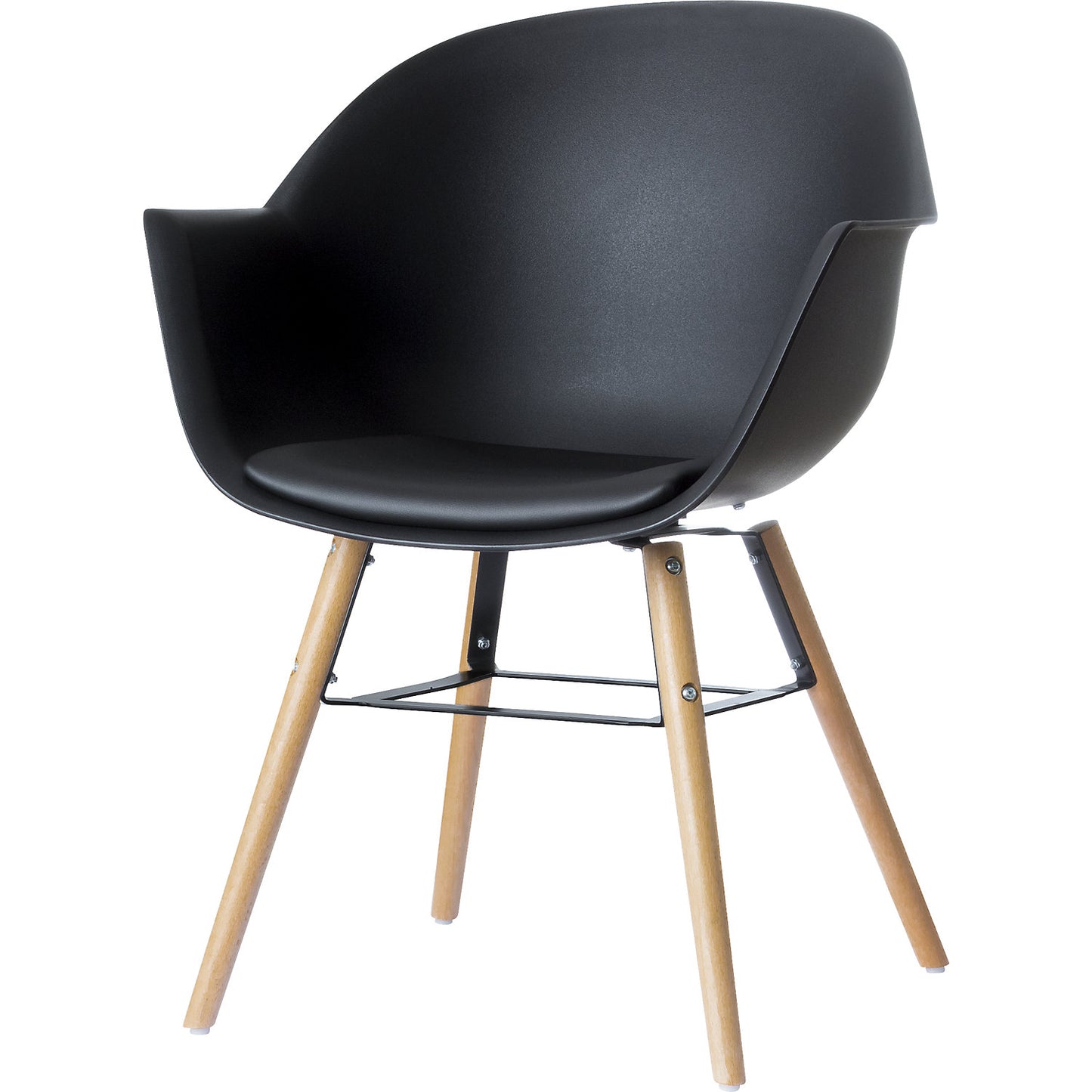 WISEMAN chair, with seat cushions, pack of 2, black.