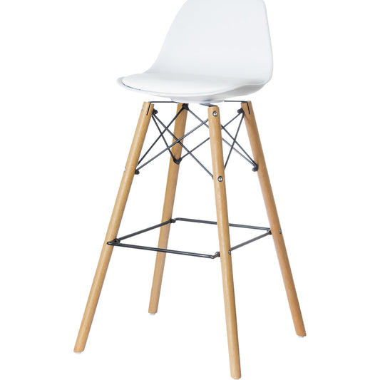 STEELWOOD bar stool, with seat cushions, pack of 2, white.