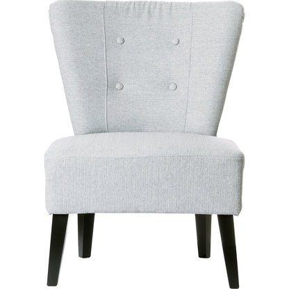 BRIGHTON armchair, feet made of solid wood, light grey.