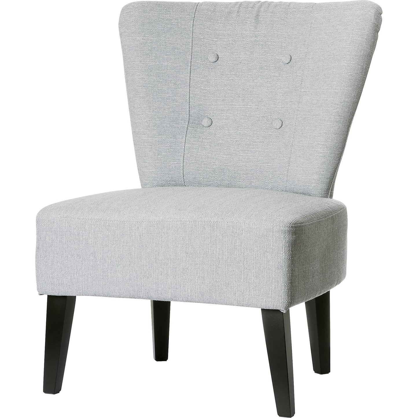 BRIGHTON armchair, feet made of solid wood, light grey.