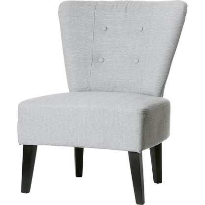BRIGHTON armchair, feet made of solid wood, light grey.