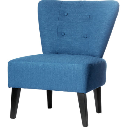 BRIGHTON armchair, feet made of solid wood, blue.