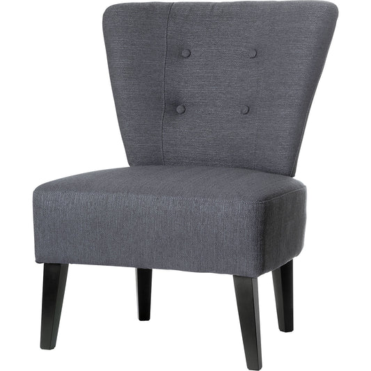 BRIGHTON armchair, feet made of solid wood, charcoal.
