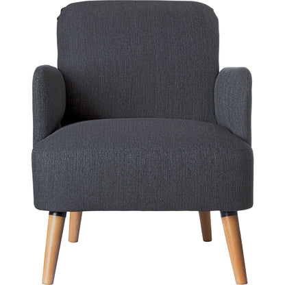 BROOKS armchair, feet made of solid wood, charcoal.