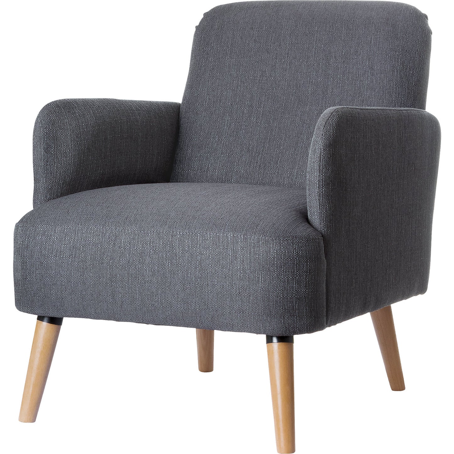 BROOKS armchair, feet made of solid wood, charcoal.