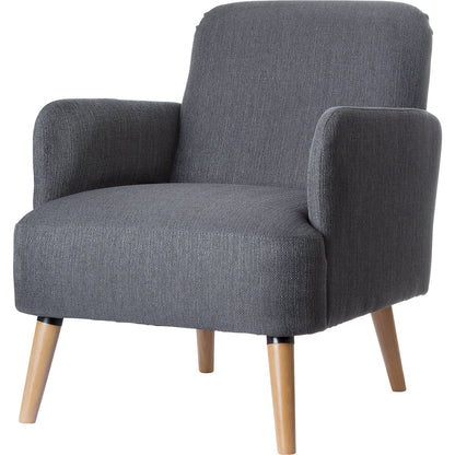 BROOKS armchair, feet made of solid wood, charcoal.