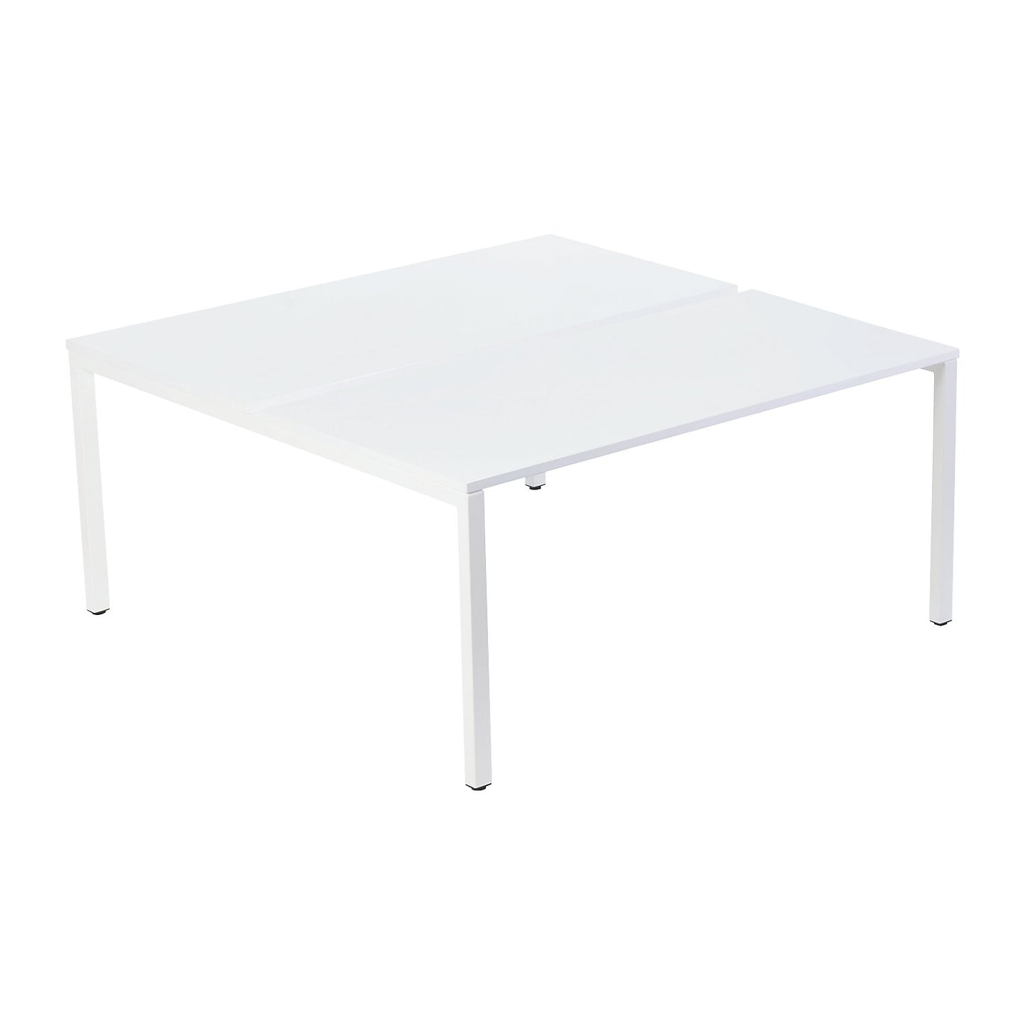 Desk for teams of two, width 1400 mm, depth 600 / 1260 mm, white.