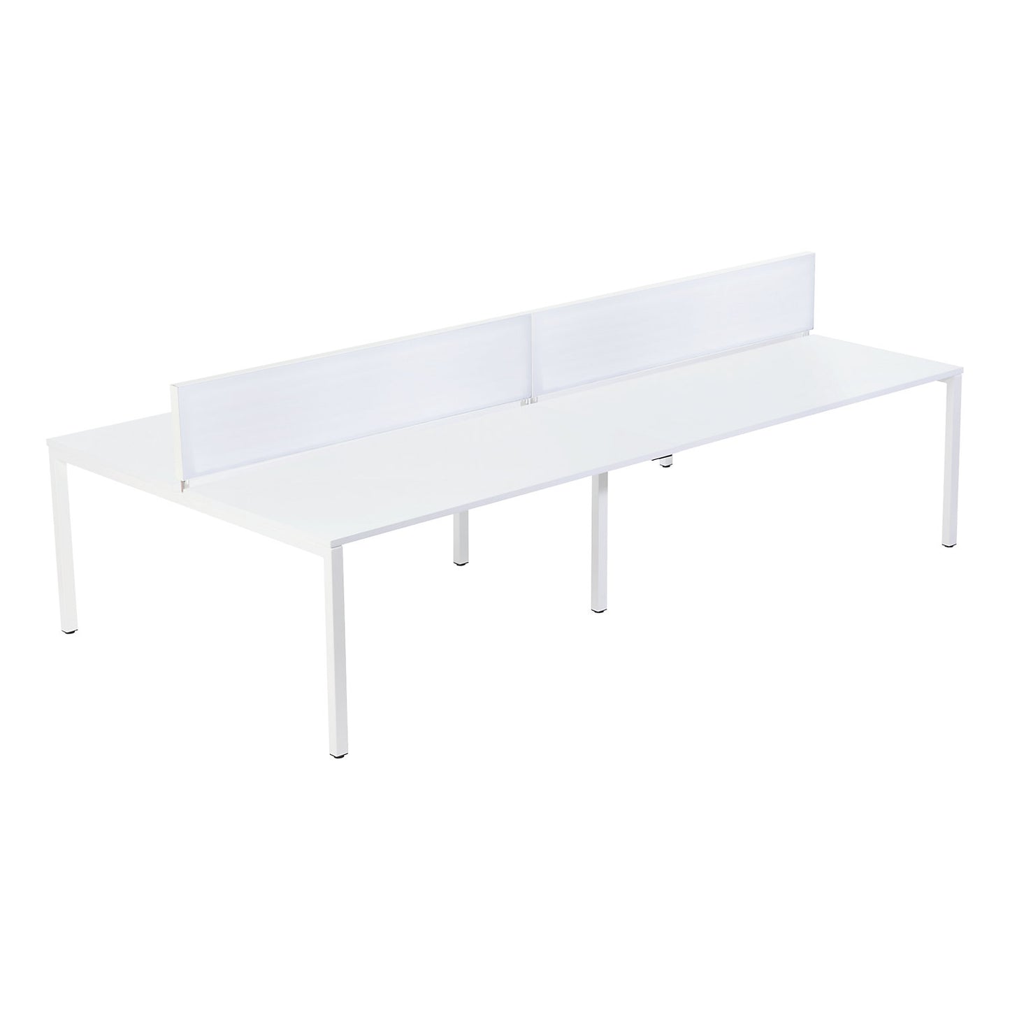 Desk for teams of four, width 1200 / 2400 mm, depth 800 / 1660 mm, white.