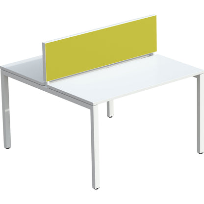 Table partition for team desks, width 1400 mm, green cover.