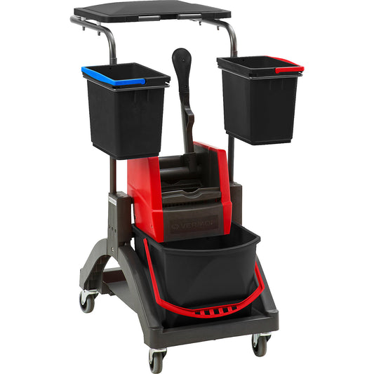 MISTRAL cleaning trolley, LxWxH 630 x 600 x 990 mm, 1 x 17 l bucket, 2 x 6 l buckets.
