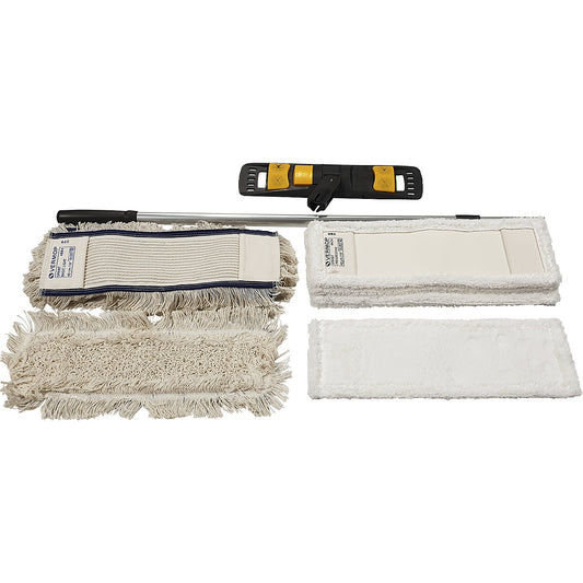 Telescopic handle cleaning set, telescopic rod 900 - 1650 mm, with 10 mops.