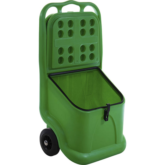 Salt spreader, ideal for bulk materials, capacity 75 l, green.