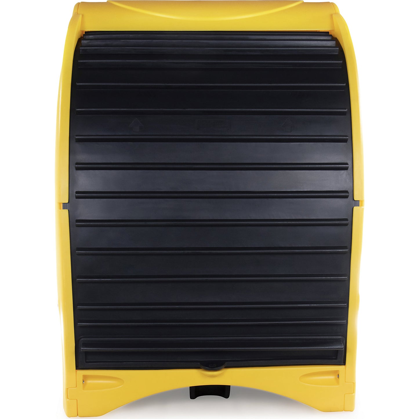 PE hazardous goods storage unit with roller shutter, for 4 x 200 l drums, collection capacity 242 l, HxWxD 2110 x 1565 x 1620 mm.