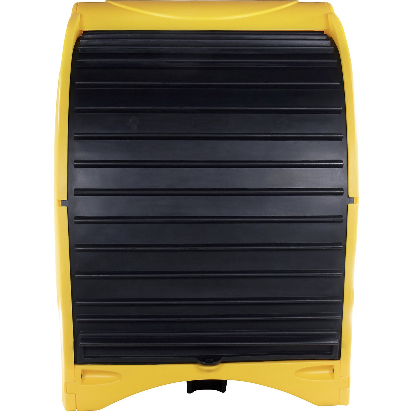 PE hazardous goods storage unit with roller shutter, for 4 x 200 l drums, collection capacity 450 l, HxWxD 2110 x 1565 x 1620 mm.