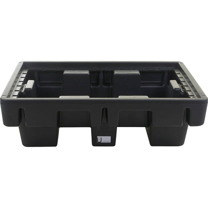 PE drum sump for 2 x 200 l drums, sump capacity 220 l, without PE grate, LxWxH 910 x 1310 x 380 mm.