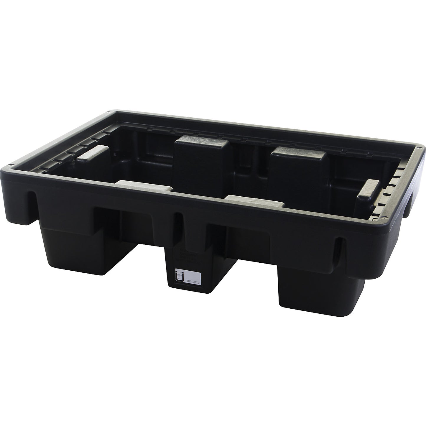 PE drum sump for 2 x 200 l drums, sump capacity 220 l, without PE grate, LxWxH 910 x 1310 x 380 mm.