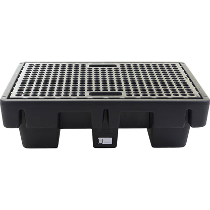 PE drum sump for 2 x 200 l drums, sump capacity 220 l, with PE grate, LxWxH 910 x 1310 x 380 mm.