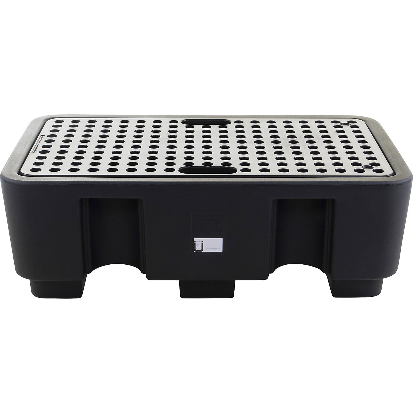 PE drum sump for 2 x 200 l drums, sump capacity 236 l, with PE grate, LxWxH 750 x 1300 x 440 mm.