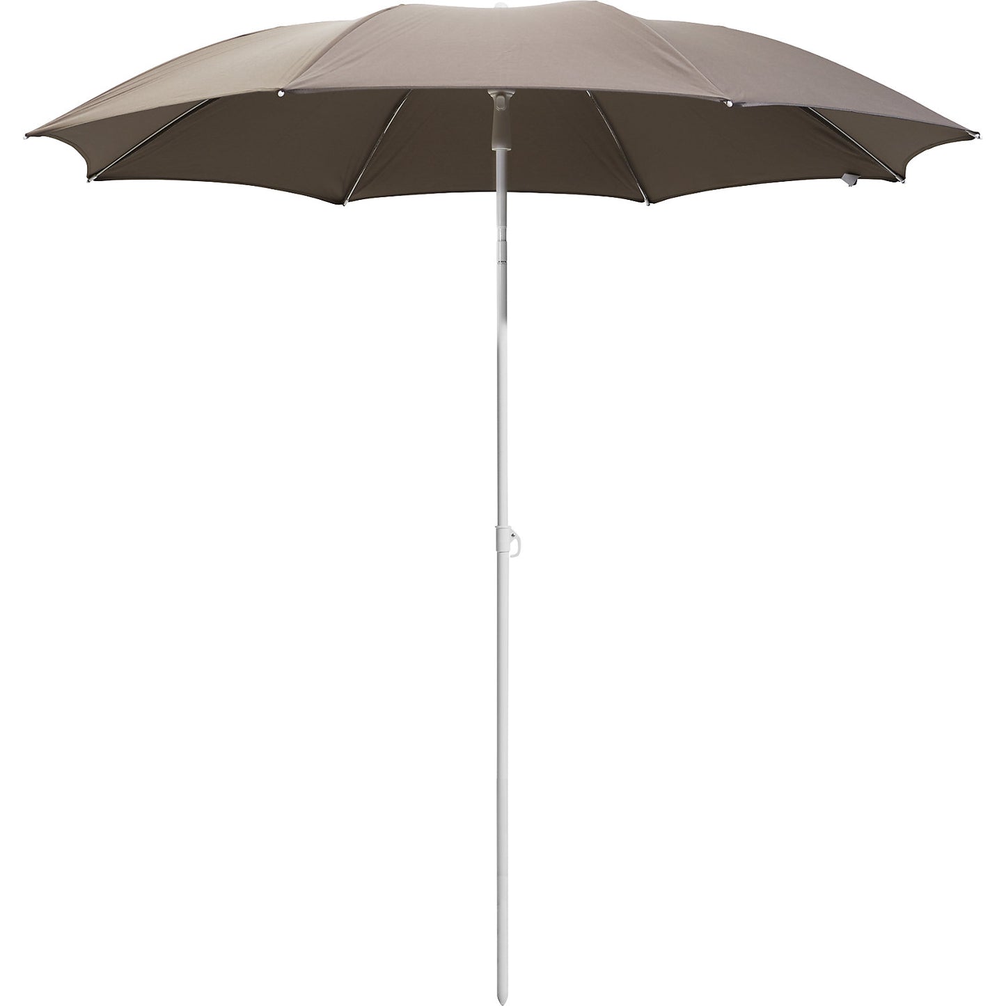 Parasol, round design, Ø 2000 mm, white frame, taupe.