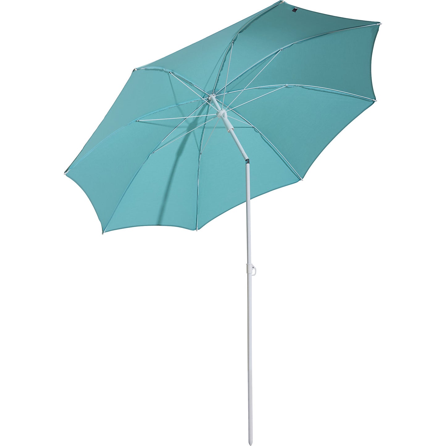 Parasol, round design, Ø 2000 mm, white frame, aqua.
