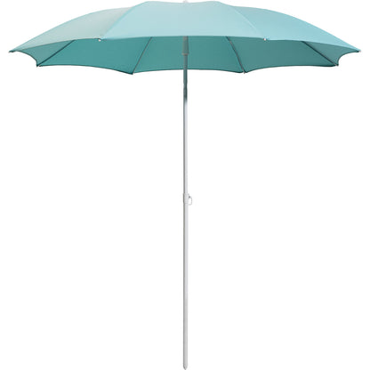 Parasol, round design, Ø 2000 mm, white frame, aqua.