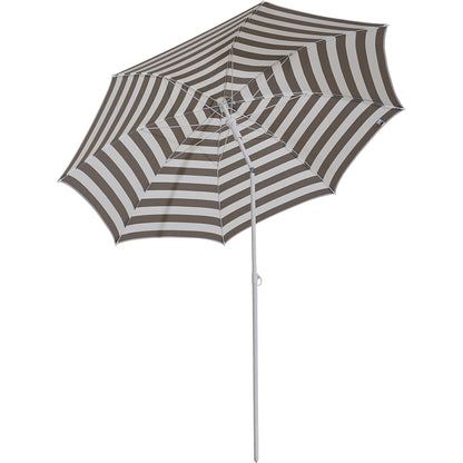Parasol, round design, Ø 2000 mm, white frame, white / taupe.