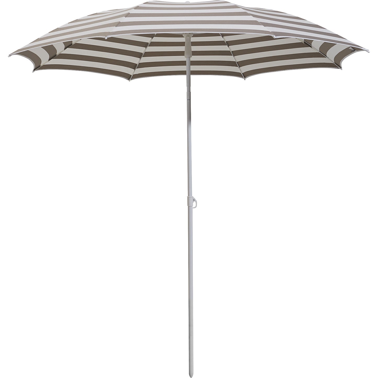 Parasol, round design, Ø 2000 mm, white frame, white / taupe.