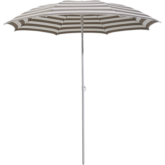 Parasol, round design, Ø 2000 mm, white frame, white / taupe.