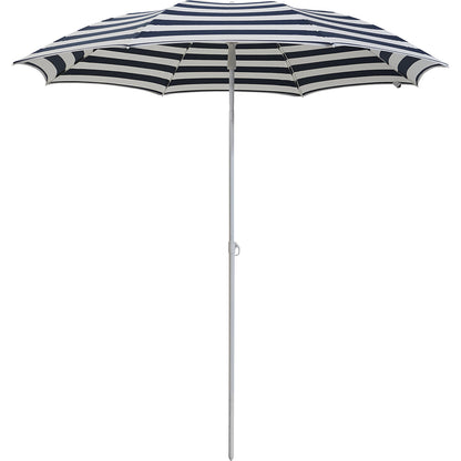 Parasol, round design, Ø 2000 mm, white frame, white / blue.