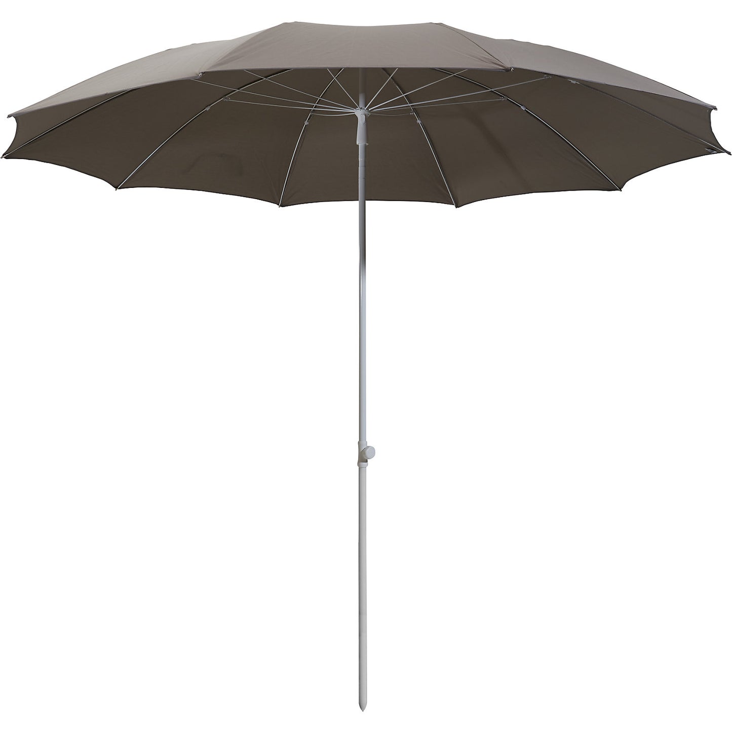 Parasol, round design, Ø 2800 mm, white frame, taupe.