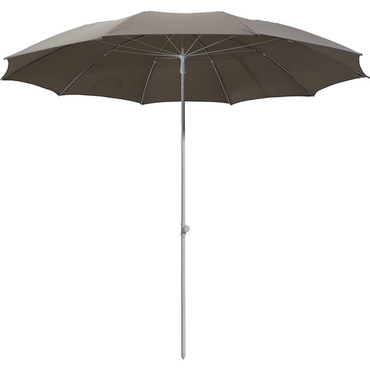 Parasol, round design, Ø 2800 mm, white frame, taupe.