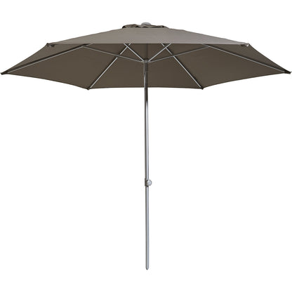 Parasol, square design, Ø 3000 mm, aluminium frame, taupe.